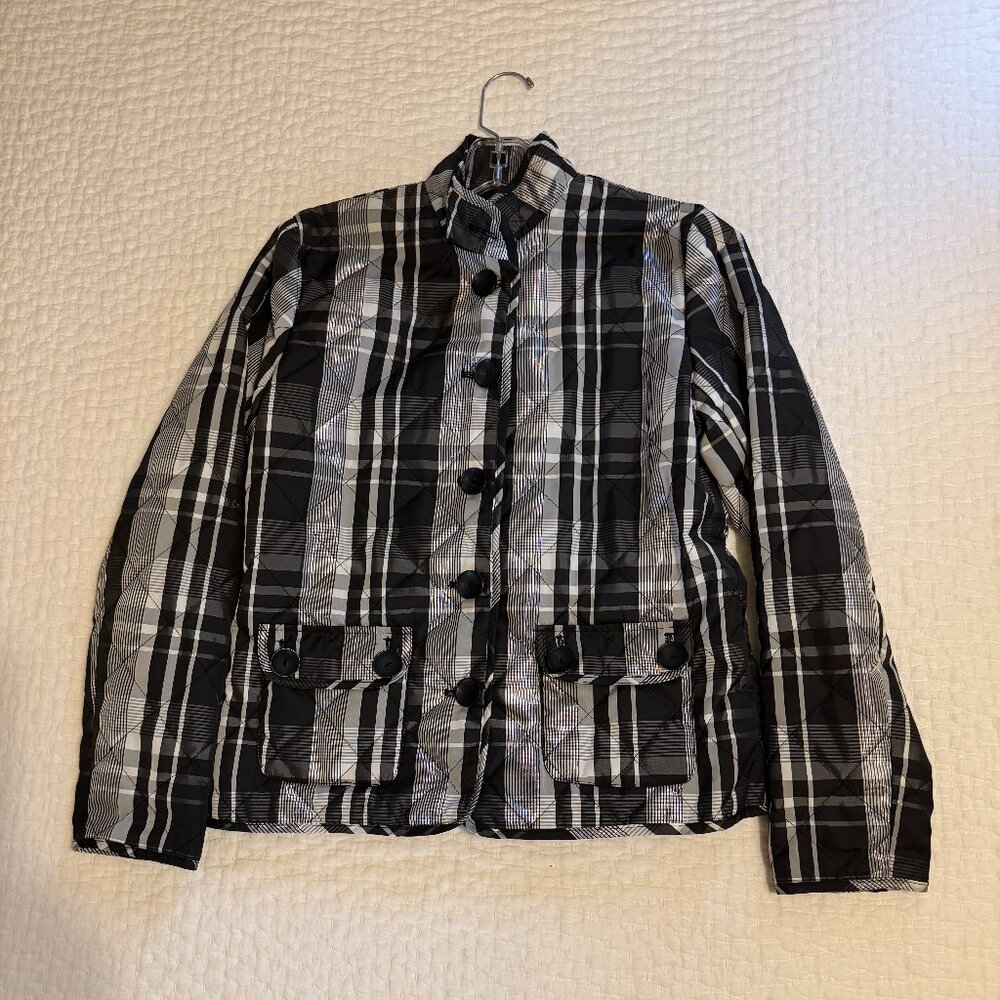 Peck & Peck Jacket Sz M in blk/gray/silver - Picture 4 of 14